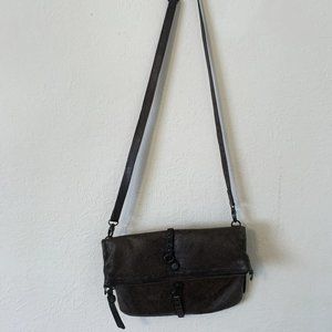Leather Fold Over Crossbody Bag/Clutch